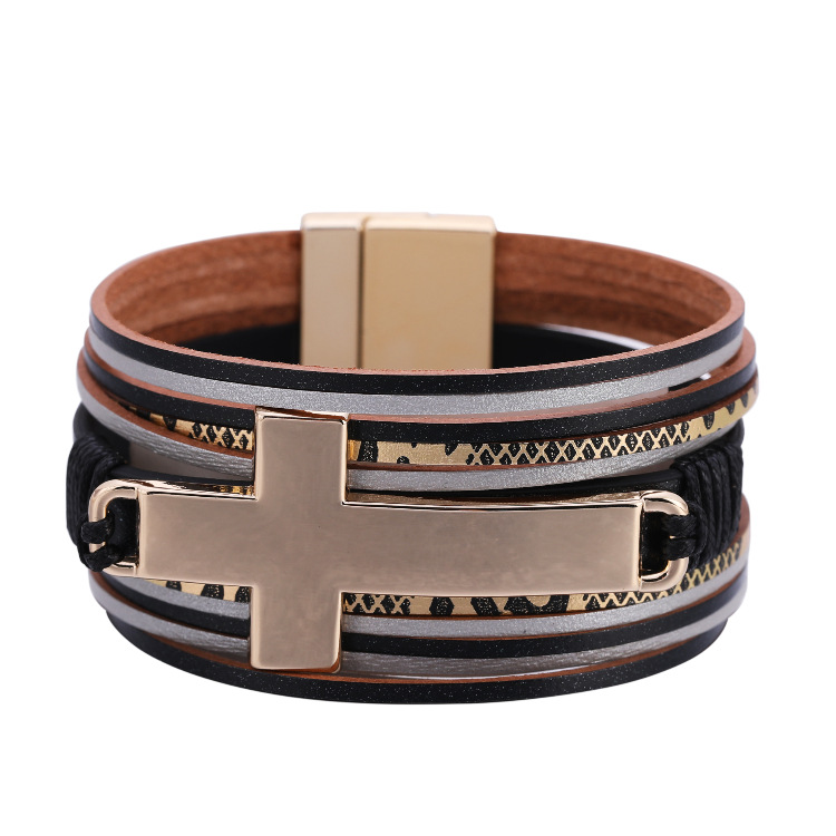 Personalized Cross Magnetic Buckle Bracelet