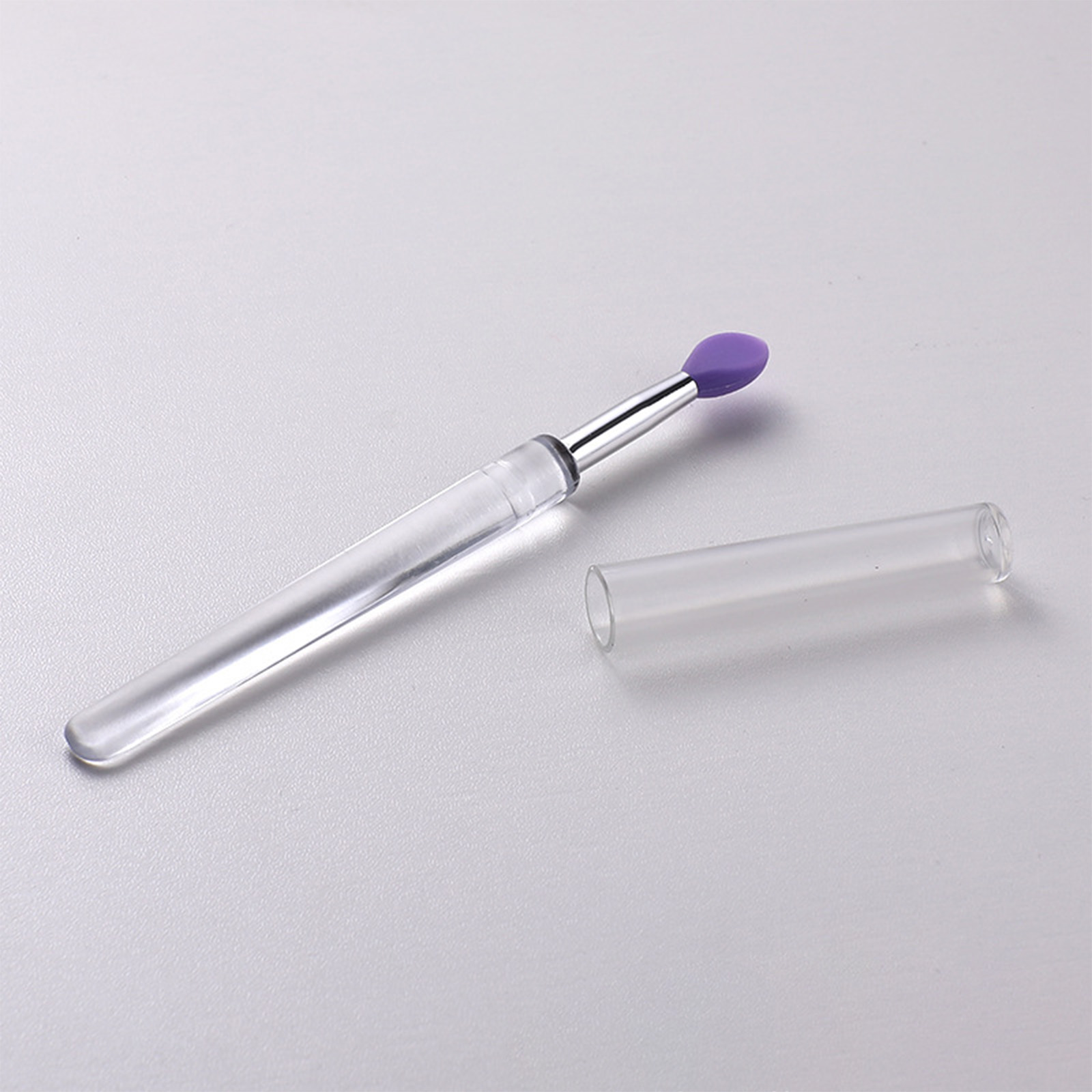 Reusable Silicone Lip Brush Set For Lipstick, Gloss, Balm, Mask & Scrub Hygienic Caps, 8 Colors Purple - Shop at LoveMi