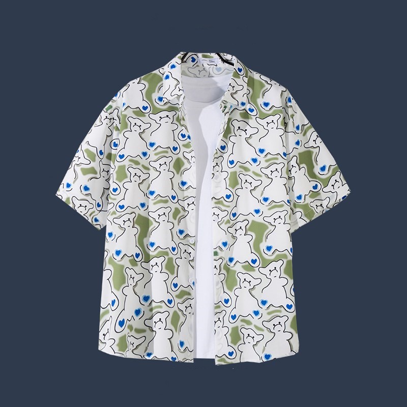 Title 19, Hawaiian Beach Flower Shirt Short Sleeve Mens ...