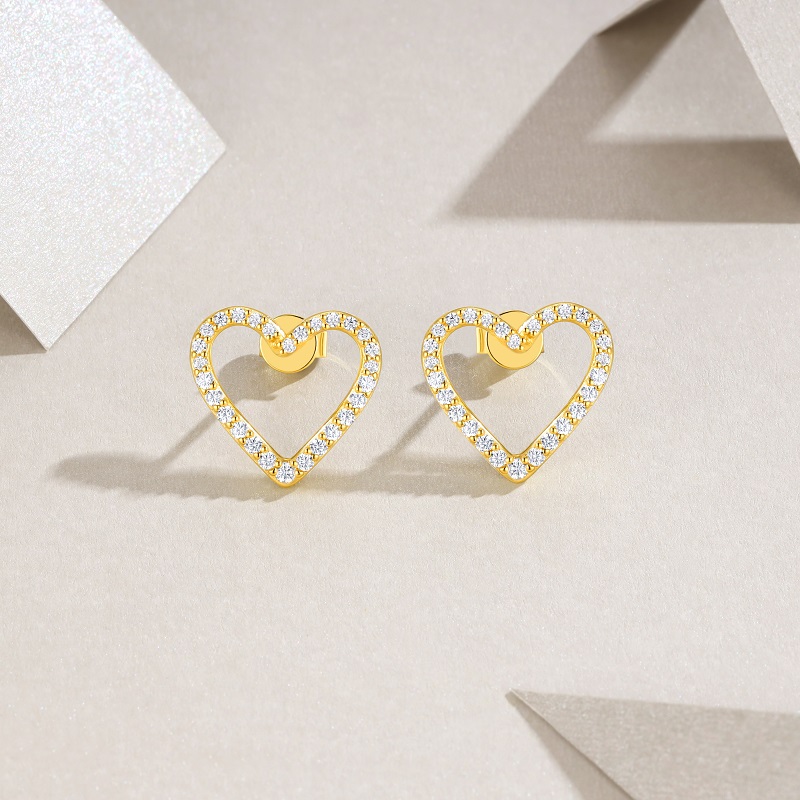 Gold-Plated Sterling Silver Stud Earrings, picture 3 of 4