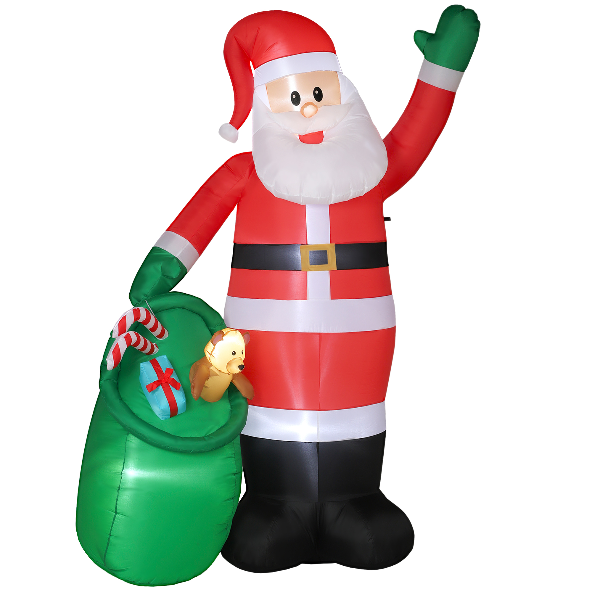 9ft 275 Cm Christmas Inflatable Santa With Bear Sack, Giant Blow Up Decoration — image 3