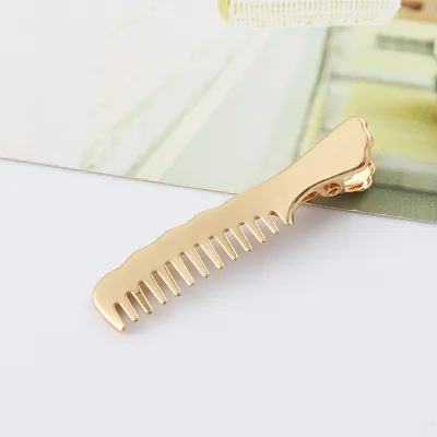 Women Hairpin Comb Pattern Hair Clip Hair Barrettes Gold - Shop at LoveMi