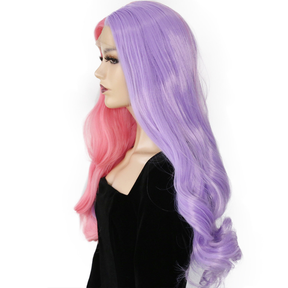 Ladies Two-tone Long Curly Hair Lace Wig — foto 7