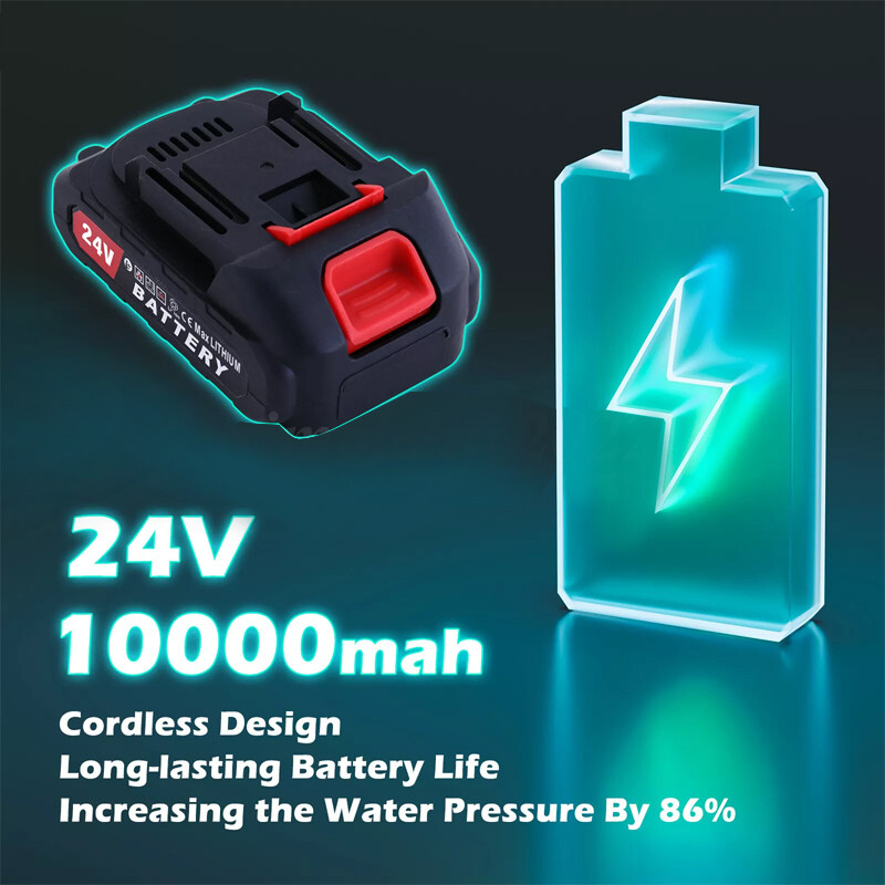 2 Battery Portable Cordless Car High Pressure Washer Jet Water Wash Cleaner Gun