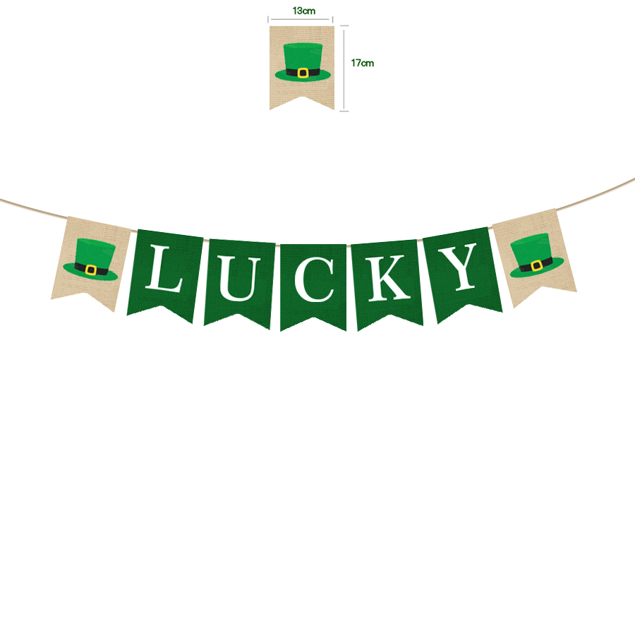 LUCK letter burlap flag1