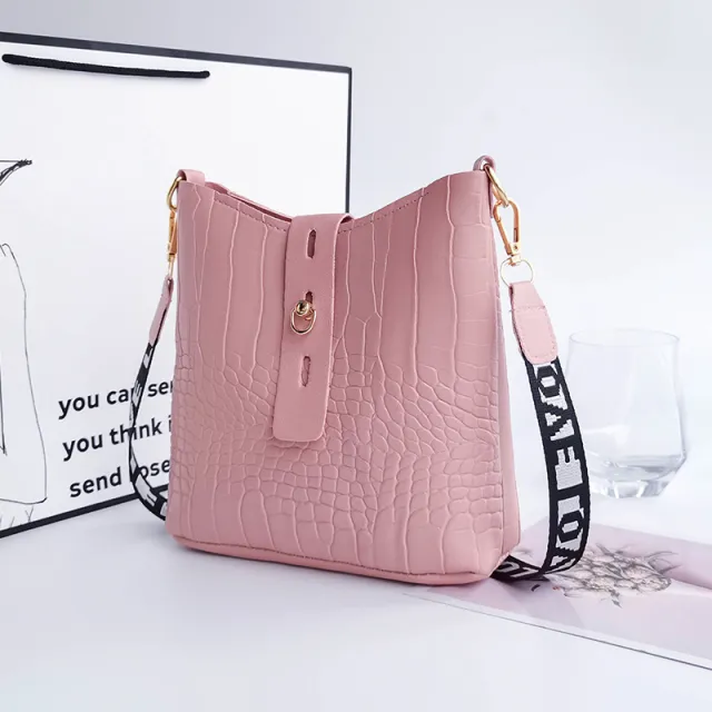 Bucket Bag Large Capacity Shoulder Messenger Pink - Shop at LoveMi