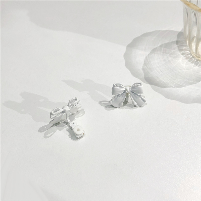 S925 Silver Needle Bow Earrings Fashion Ear Clip