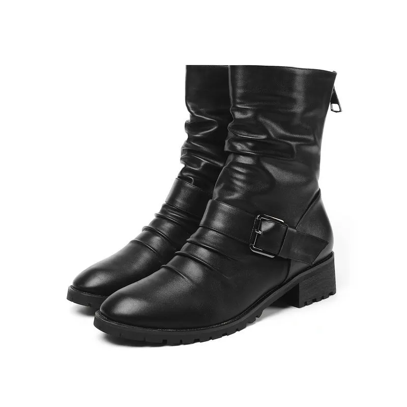Foreign Trade Autumn And Winter Women's Shoes Trend Punk England - Black
