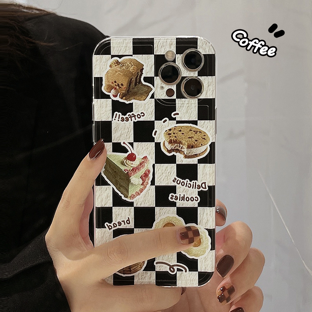 Funda silicona celular ajedrez pan cubierta