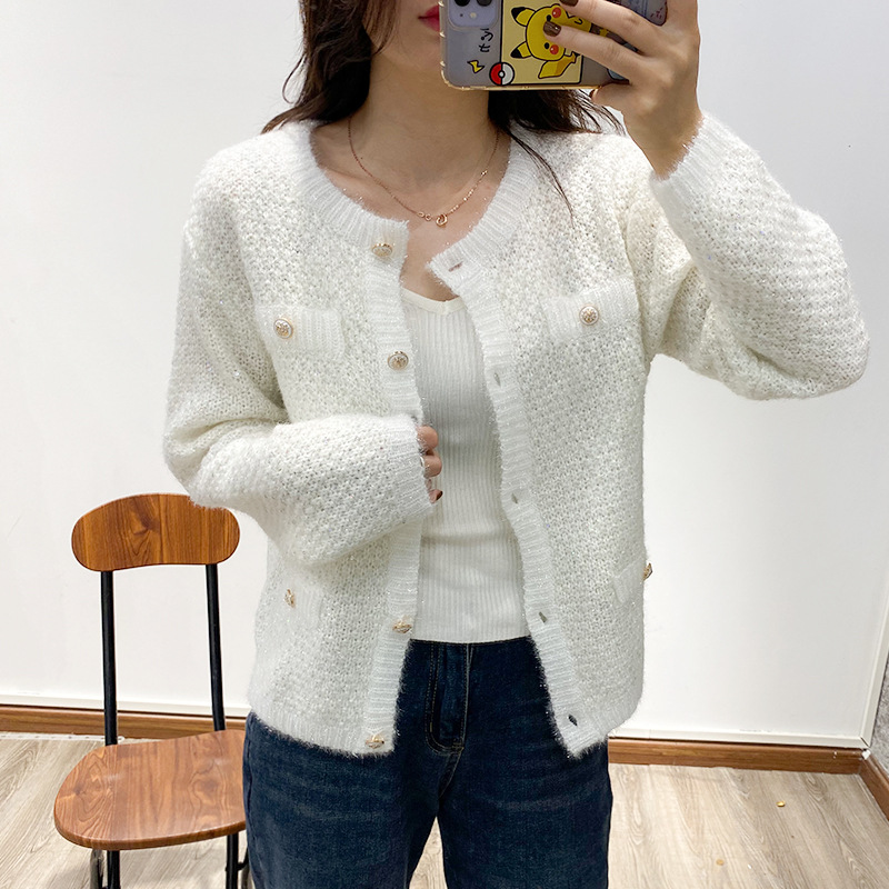 Title 7, Knitted Jacket Women Autumn V-neck Sweater Card...