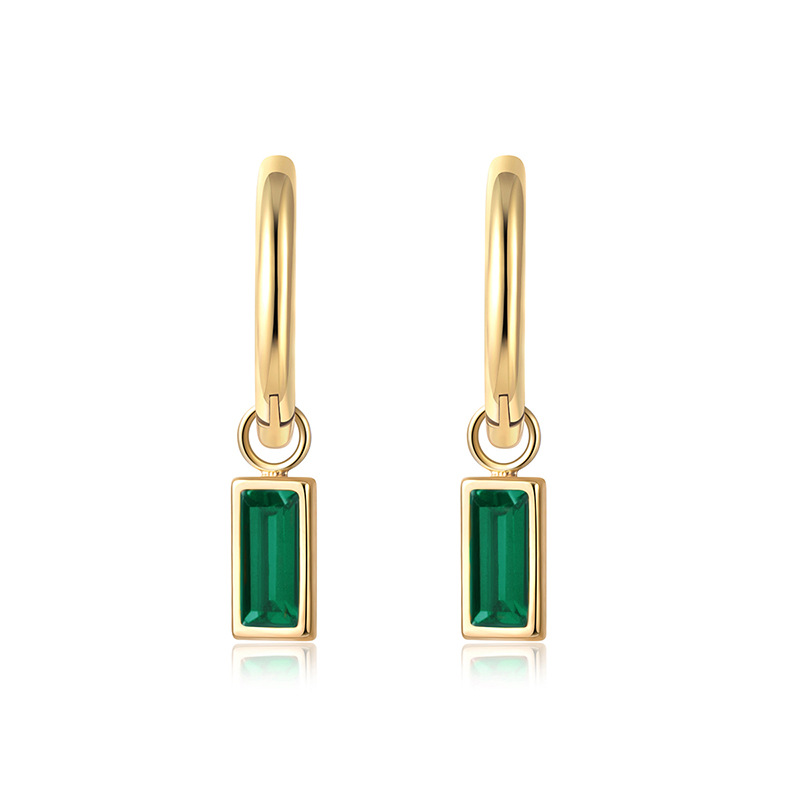 Rectangular Pendant Titanium Steel Ear Ring