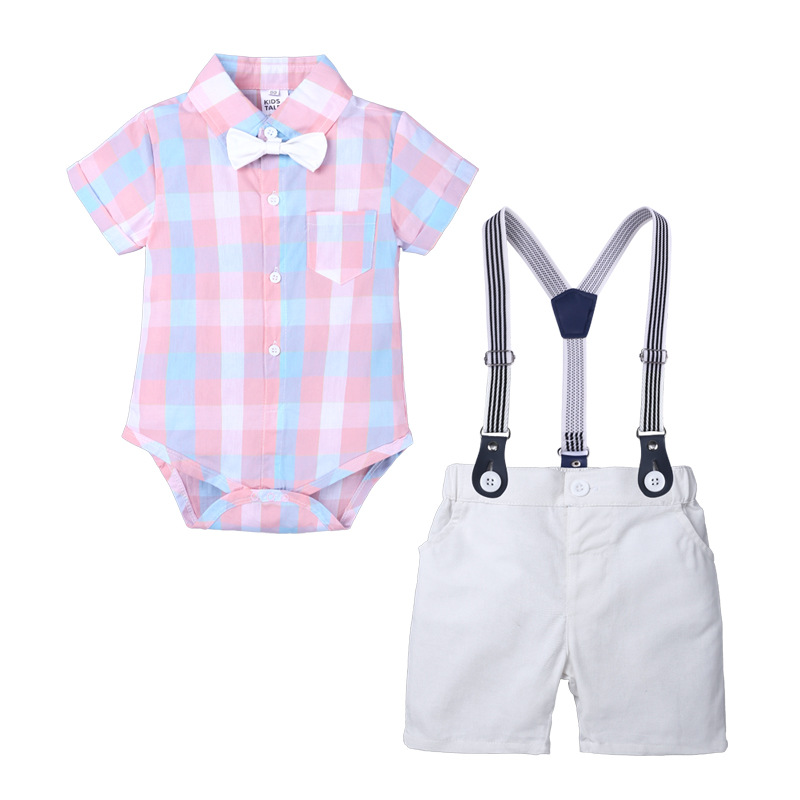 Three-piece Baby Romper Bib And Bow Tie