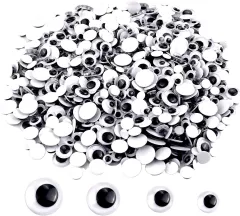 10 0 Black Wiggle Googly Eyes With Self Adhesive, 6mm 8mm 10 Mm 12mm Mixed Packaging Clearance - W13667832 - View 1