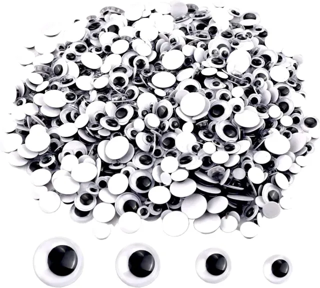 10 0 Black Wiggle Googly Eyes With Self Adhesive, 6mm 8mm 10 Mm 12mm Mixed Packaging Clearance W13667832 - Shop at LoveMi