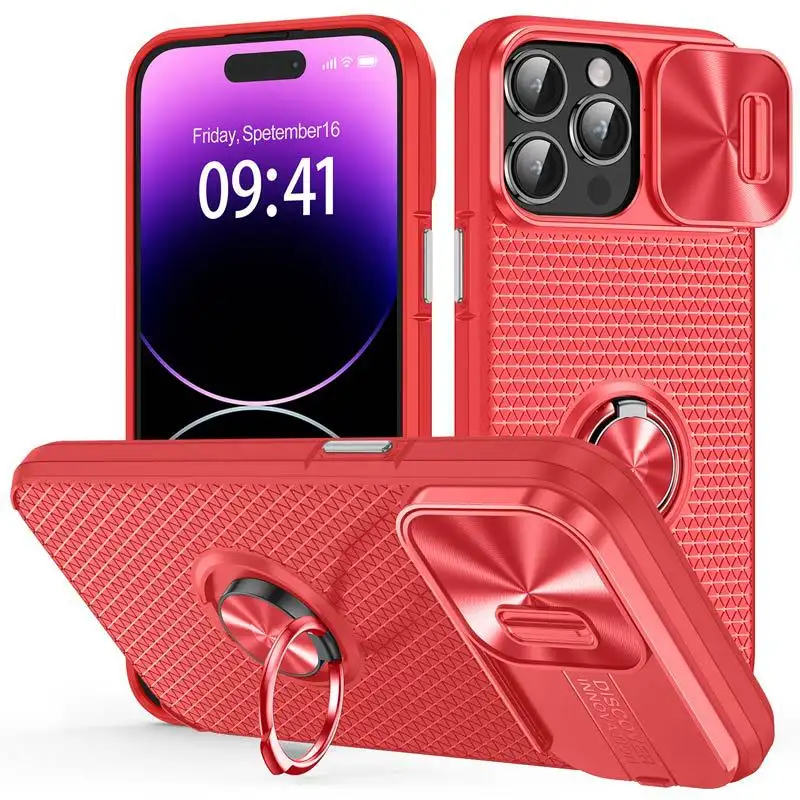 Applicable Push Window Finger Ring Phone Case