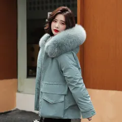 Pie Overcoming Women's Plus Size Women's Autumn And Winter Fur Jacket Women - Green - View 1