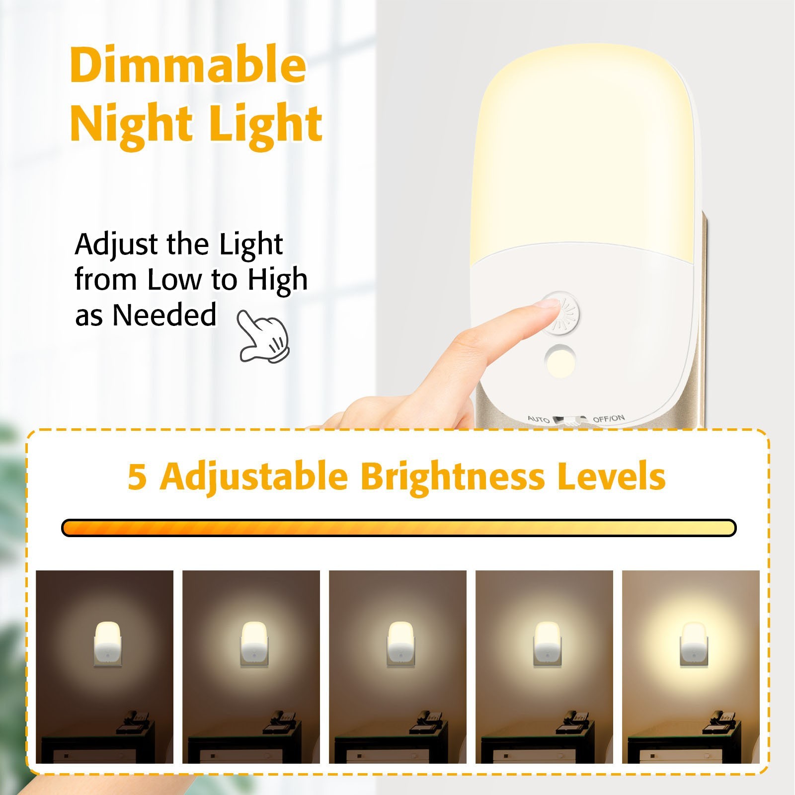 4Pack Night Light Plug In Wall, Automatic Sensor With Dusk To Dawn — image 10