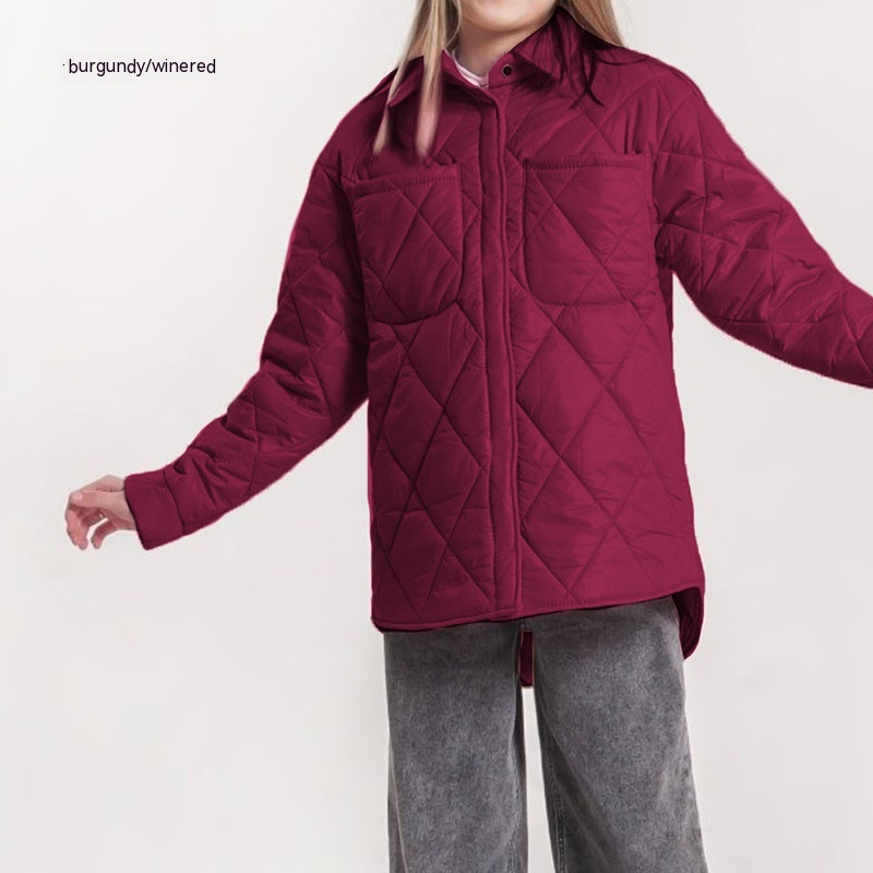 Art Loose Rhombus Cotton Clothing Cotton Coat Daughter Wine - Shop at LoveMi