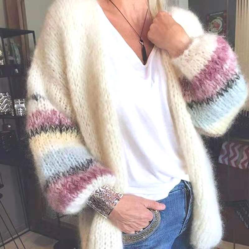 Title 2, European and American Striped Sweater Cardigan ...