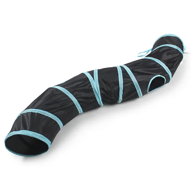 Pet Cat Bending S shaped Collapsible Tunnel Toys Black - Shop at LoveMi