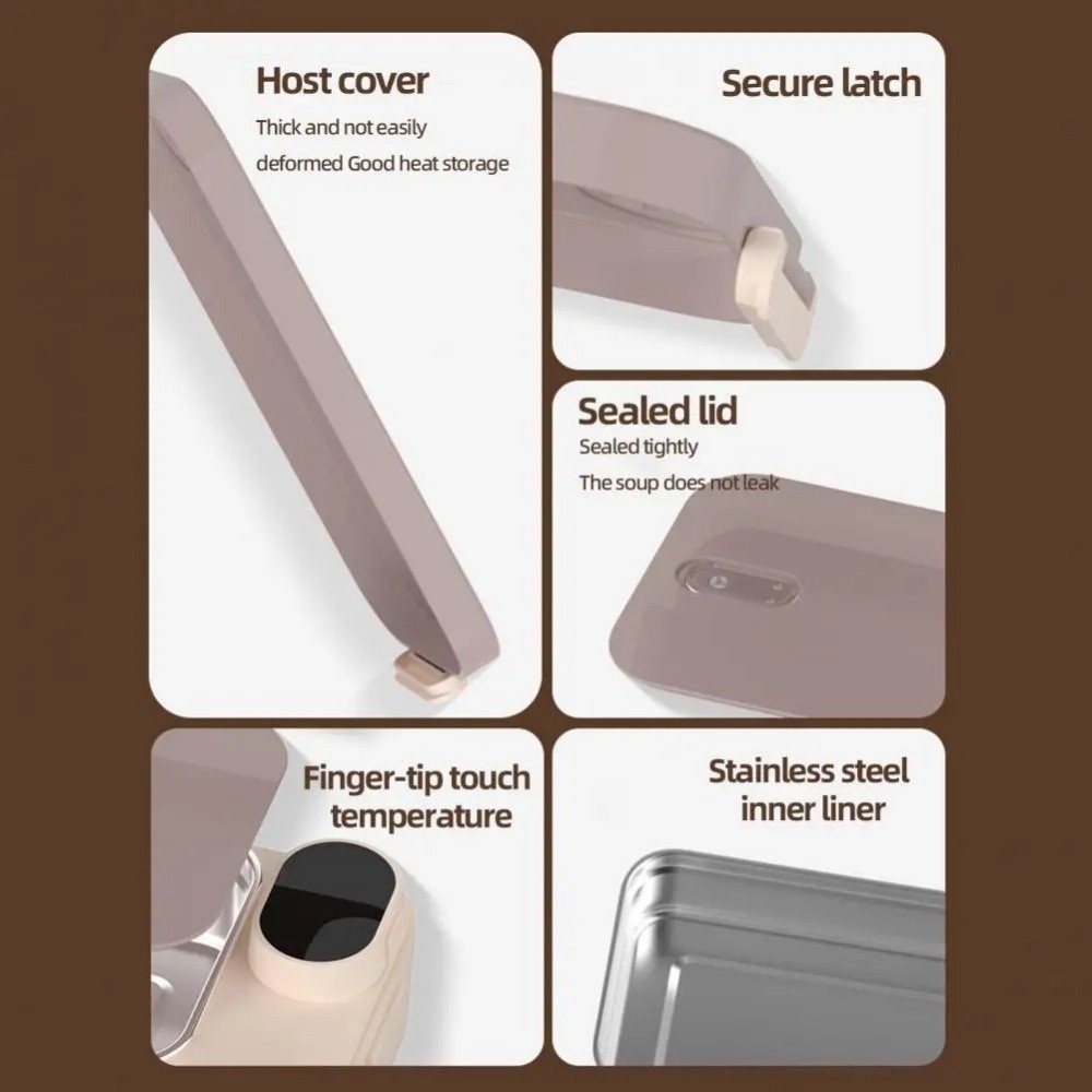 USB Insulated Lunch Box Food Warmer Stainless Steel Meal Container — image 7