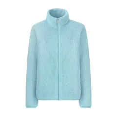 Autumn And Winter Coat Stand-up Collar Double Face Fleece Coral Cashmere Hoodie - Blue - View 1
