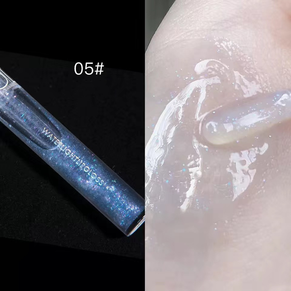 Non fading And Non stick Glass Lip Mirror Water Glossy Lip Glaze Baby Blue - Shop at LoveMi