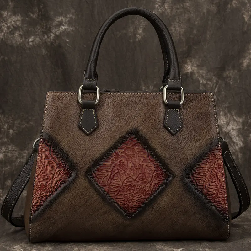 Top Layer Cowhide Retro Fashion Casual Handbag