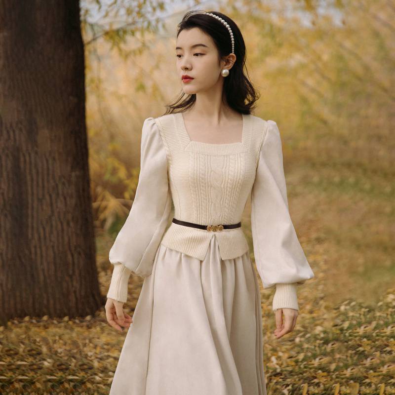 Puff Sleeve A-Line Dress