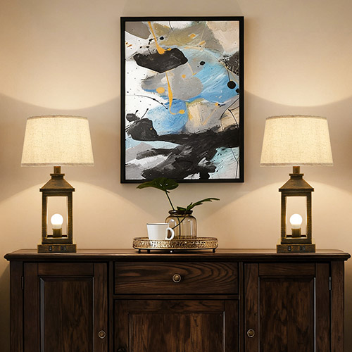 20.5in Black Gold Farmhouse Bedside Table Lamp, Suitable For Living Rooms, 3-Way Dimmable Touch Modern Bedside Table With 2 Lights For Bedrooms, Homes, Offices Including Light Bulbs