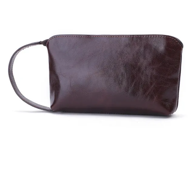 Mobile Phone Bag New Solid Color Leather Small Handbag Ladies Change Storage Clutch Coffee - Shop at LoveMi