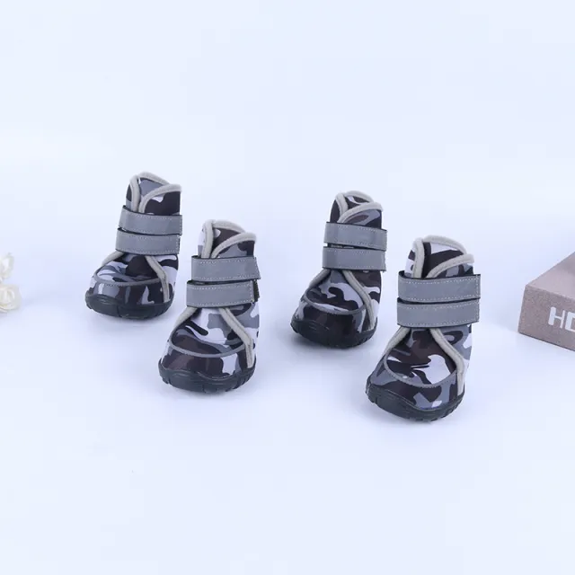 Wear Cute Pet Dog Shoes All Seasons Black And White Camouflage - Shop at LoveMi