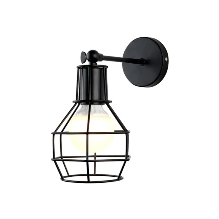 American Black Industrial Style Small Wall Lamp