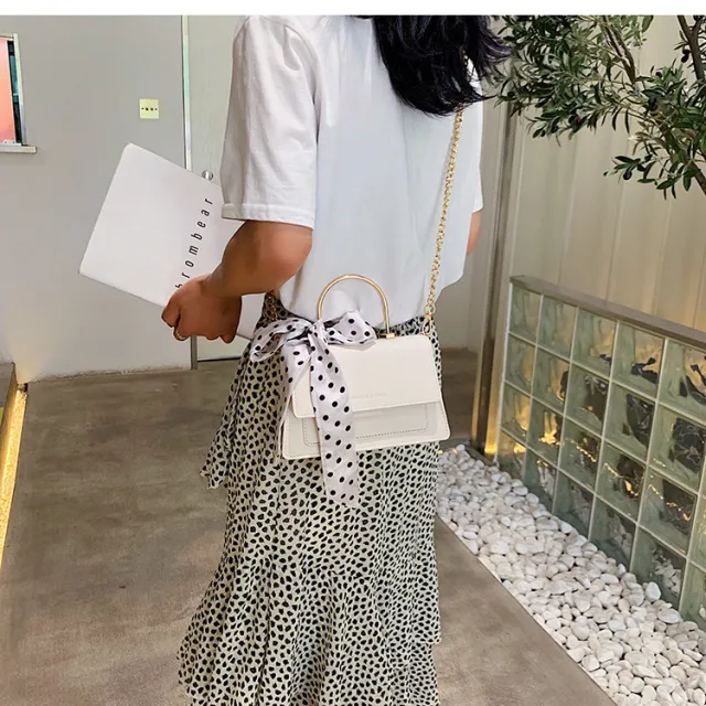 Popular Bags Handbags Small Trendy Fashion Messenger Bag Chain Shoulder Texture Handbag Beige - Shop at LoveMi