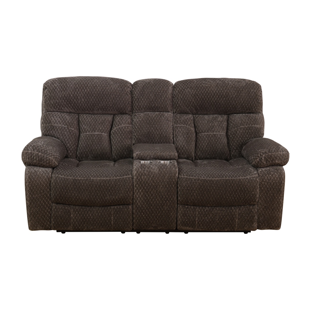 Pickup Only--Brown Cashmere Fleece Living Room Recliner Intelligent 3-Piece Sofa Set