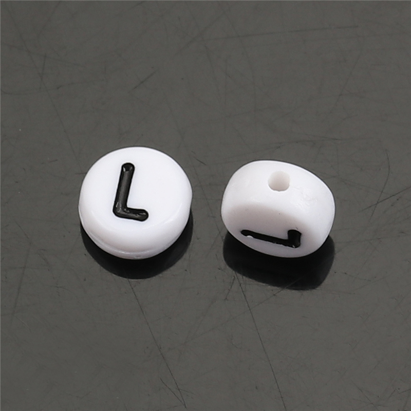 Acrylic English Alphabet Flat Beads
