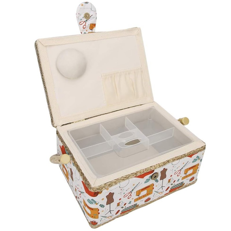 Extra Large Fabric Sewing Craft Box Household Storage Organizer Basket With Lid — image 7