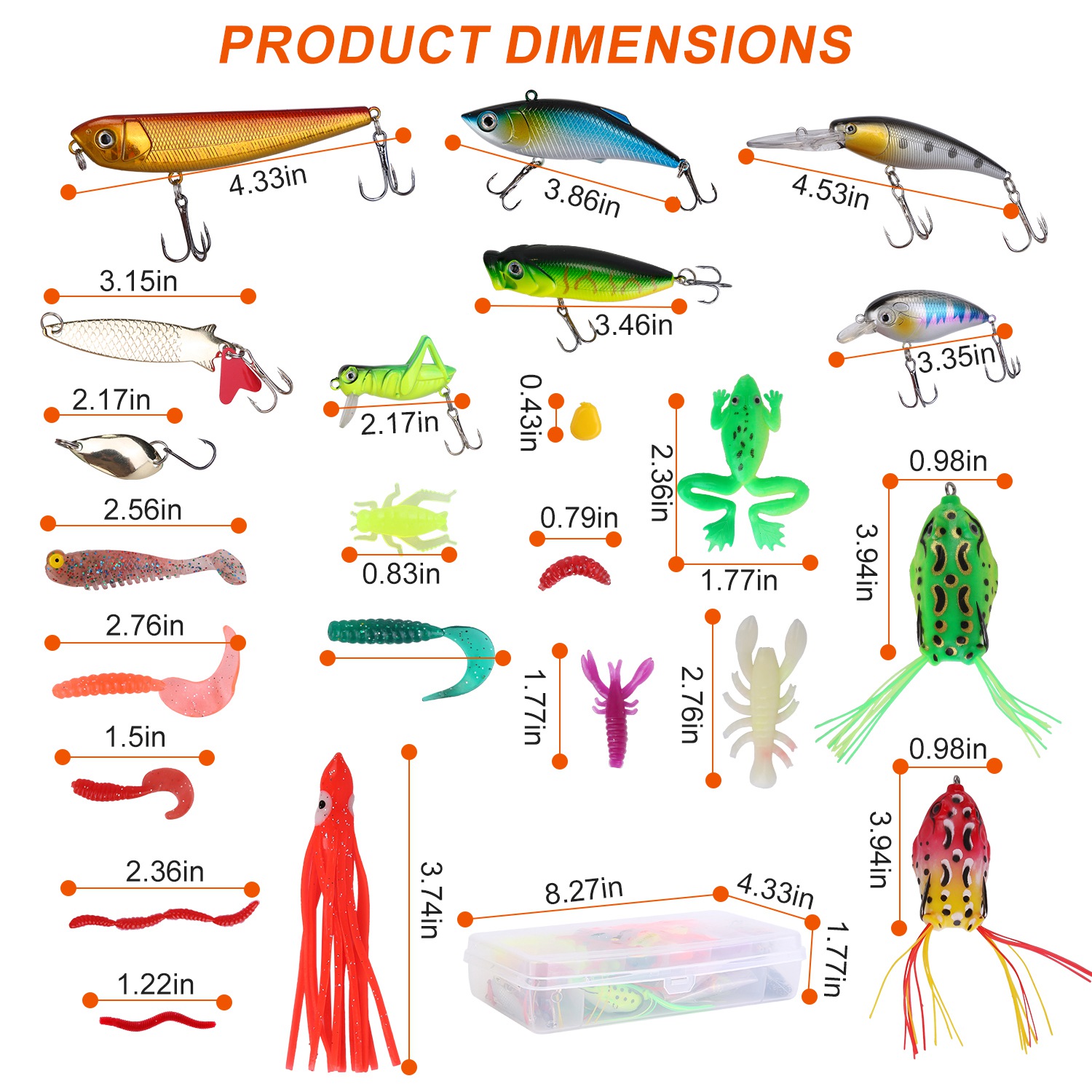 375-Piece Freshwater and Saltwater Lure Kit with Tackle Box