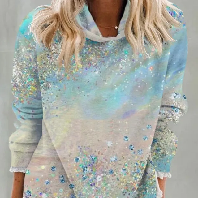 Abstract Printing Hooded Long Sleeve Sweater Style 1 Xl - Shop at LoveMi