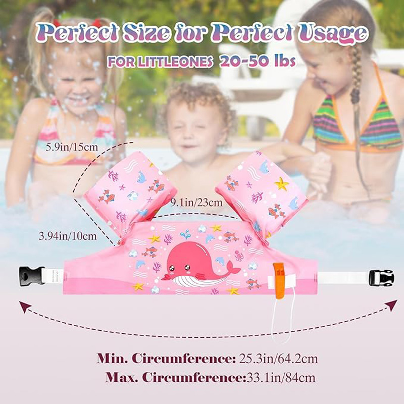Toddler Swim Vest, Kids Life Jacket Vest, Swim Aid Floats For Swimming Pool, Learn To Swim For 25lbs To 55lbs Toddlers