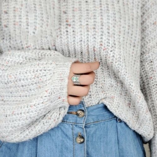 Vintage Bohemian Turquoise Irregular Ring