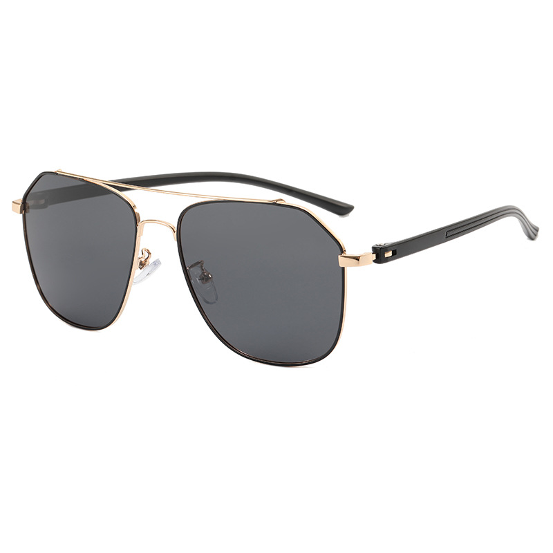 Title 4, Large Frame Metal Double Bridge Aviator Sunglasses