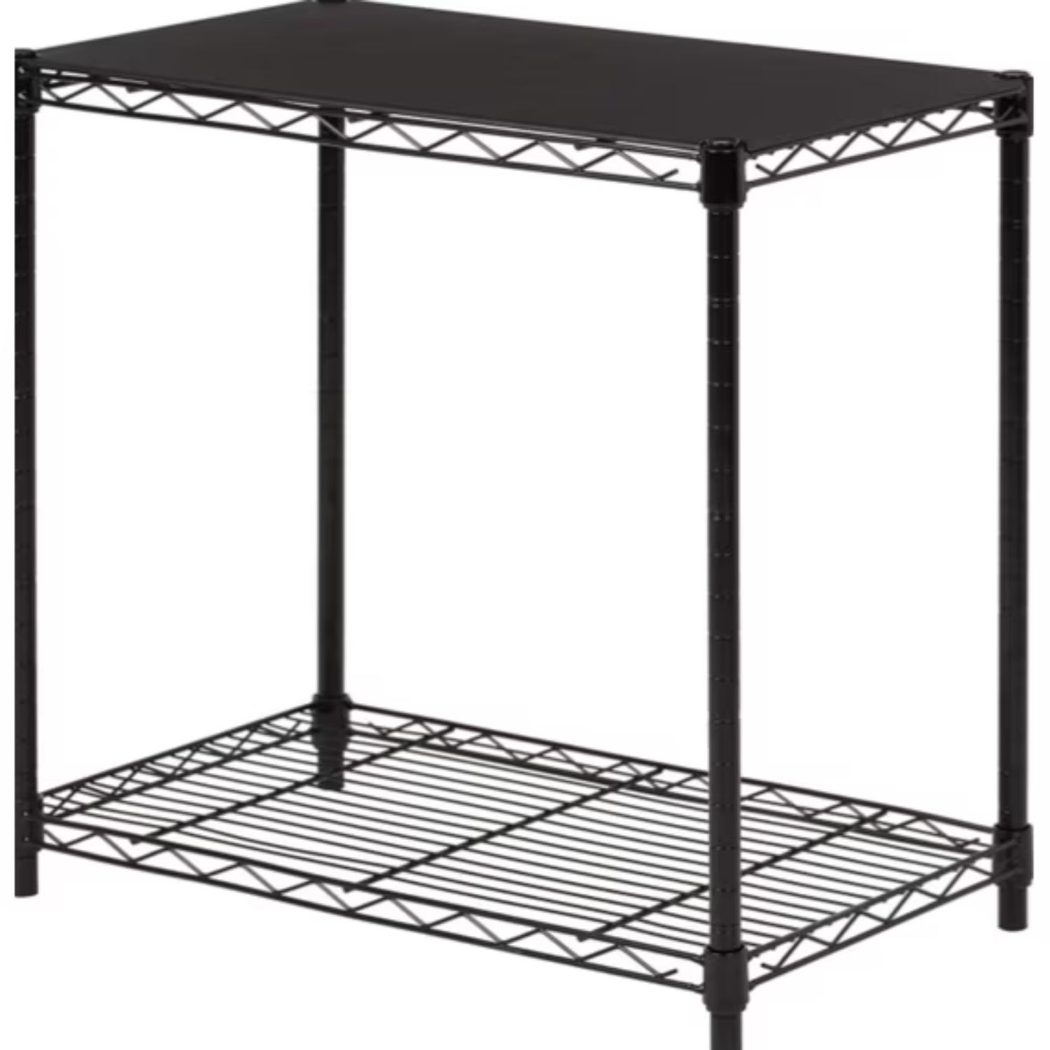 2 Tier Wire Shelving Cart, Heavy Duty Metal Storage Rack, High Weight Capacity Rolling Unit
