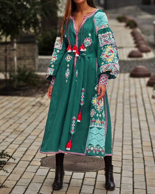 Women's Long-sleeved Loose Dress