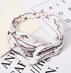 Elastic Cross Hairband Ladies Headband Hair Band Yoga Sports Headband - Three Flowers And Two Leaves - View 1