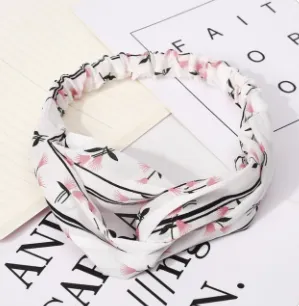 Elastic Cross Hairband Ladies Headband Hair Band Yoga Sports Headband Three Flowers And Two Leaves - Shop at LoveMi