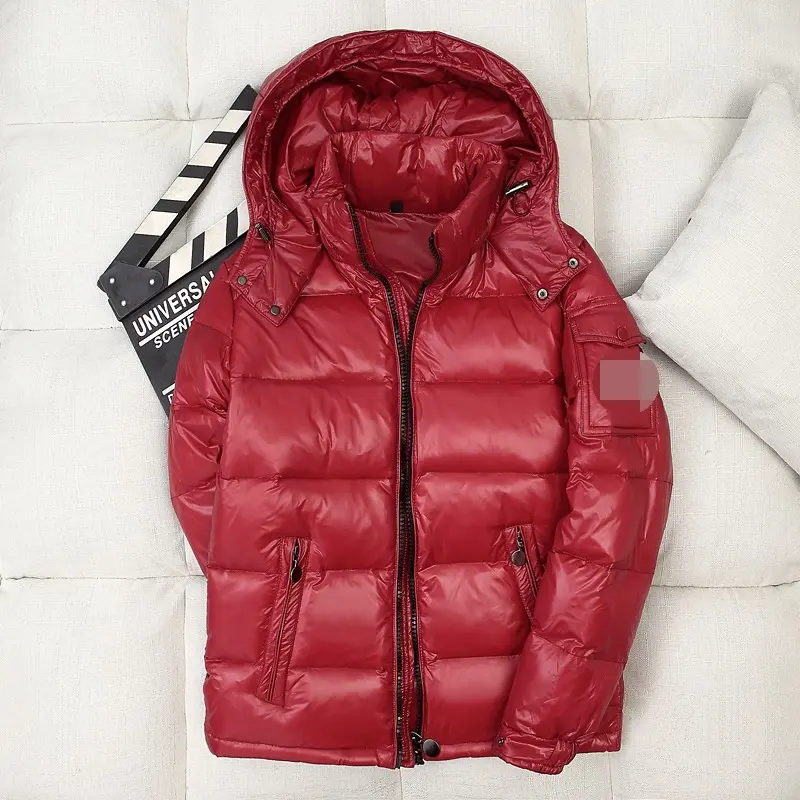 Short Shiny Hooded Couple Thick Warm Jacket