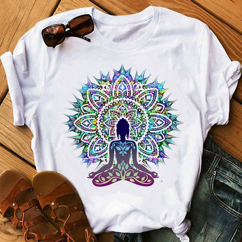 Title 7, Buddha Wheel Meditation Print Short Sleeve