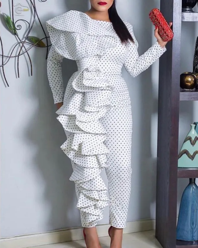 Medium Length Skirt High Waist Long Cotton White Jumpsuit White - Shop at LoveMi