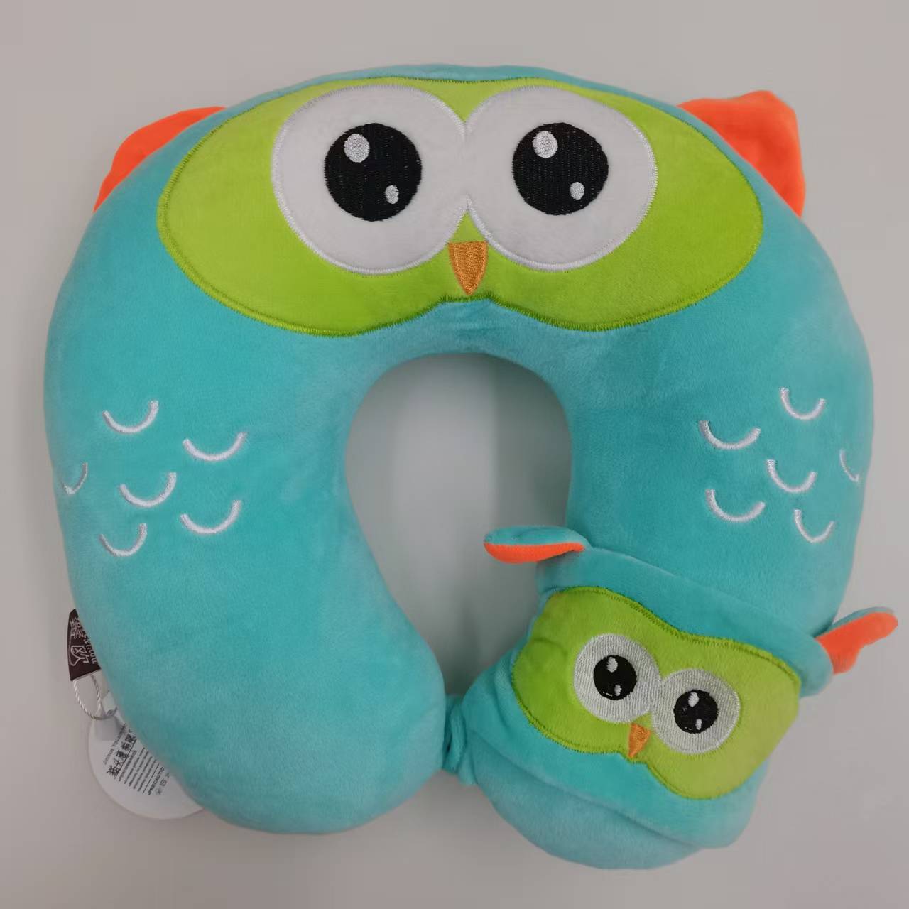 Cute Blue Owl UShaped Travel Neck Pillow Soft Plush Neck Support Pillow